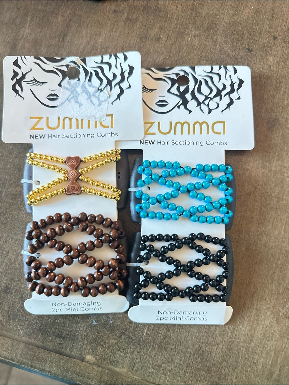 Beaded Hair Sectioning Bracelets — Turquoise, Black, Brown, Gold (Set)